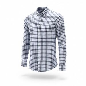 Cremieux Classic Mens 3XT Big Tall Windowpane Check Button Down Shirt Navy White